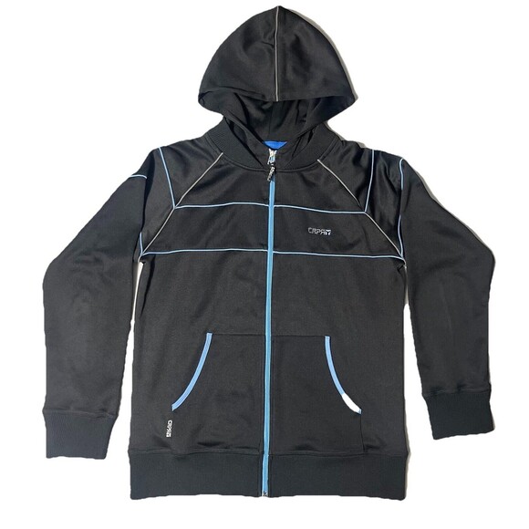 CRPR Hooded Full Zip Black Men’s Sweater Blue Trim Designed In Ireland Sz XL - Picture 1 of 6